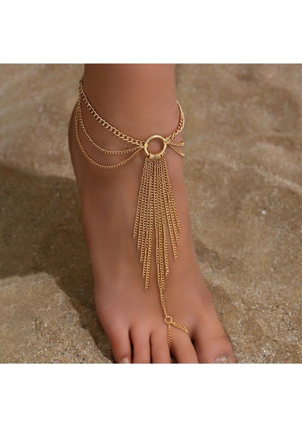 Şık ve Zarif 2'li Çift Zincirli Kadın Şahmeranı Halhal fiyatları