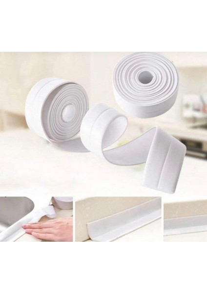 1 Adet Su Sızdırmaz Banyo Küvet Duşakabin Kenar Mutfak Lavabo Ocak Izolasyon Bandı 3.2mt Beyaz Renk fırsatları