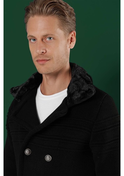 02 Slim Fit Siyah Spor Kaban