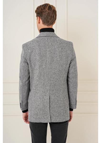 Ka 084 Slim Fit Gri Spor Kaban