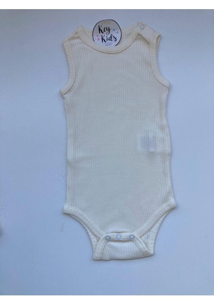 Ekru Askılı Fitilli Modal Çıtçıtlı Body