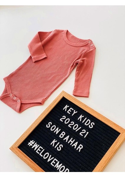 Şeftali Modal Fitilli Uzun Kol Body fiyatları