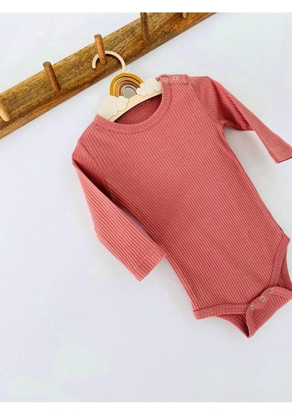 Şeftali Modal Fitilli Uzun Kol Body indirimleri