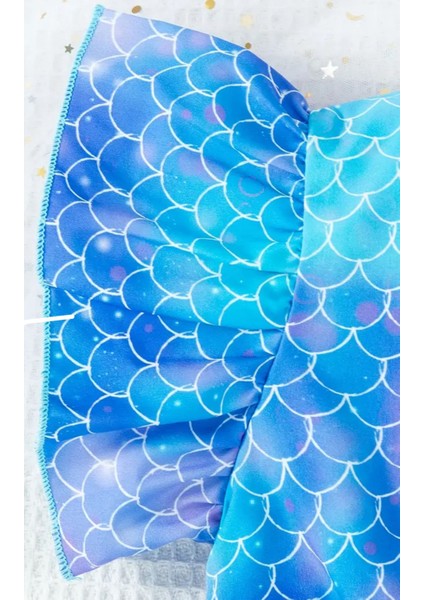 Deniz Kızı Işıklı Etek Büstiyer Deniz Kızı Topuklu Ayakkabı Mor Bubble Saç Mor Eldiven Seti Parti indirimleri