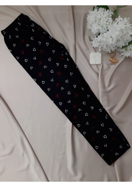 Good Night Pijama Homewear Süet-Siyah Kalpli -Biyeli -5 Düğmeli Pijama Takımı modelleri