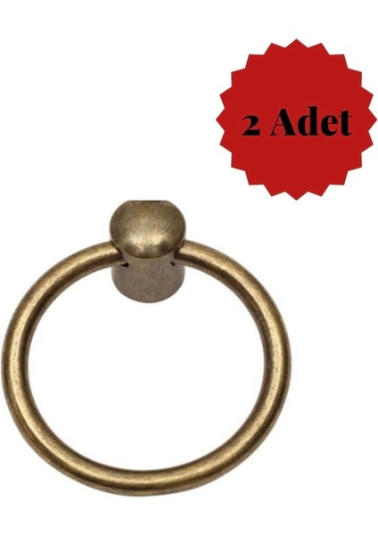2'li Antik Sarı Halka Sarkaç Tekli Düğme Mobilya Mutfak Banyo Çekmece Kulp modelleri
