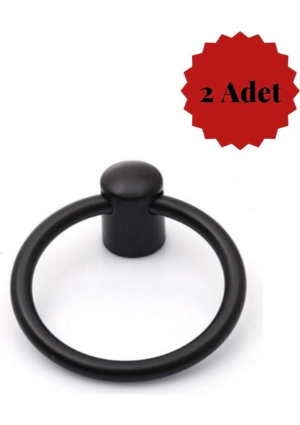 2'li Siyah Halka Sarkaç Tekli Düğme Mobilya Mutfak Banyo Çekmece Kulp modelleri