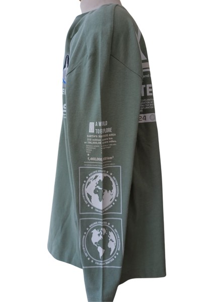 Erkek Çocuk Sweat Shirt Baskılı Yeşil10 indirimleri