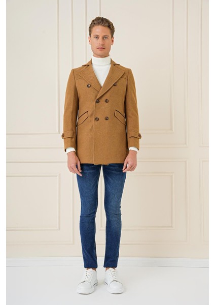 Ka 082 Slim Fit Camel Spor Kaban