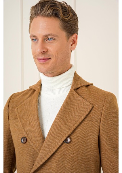 Ka 082 Slim Fit Camel Spor Kaban