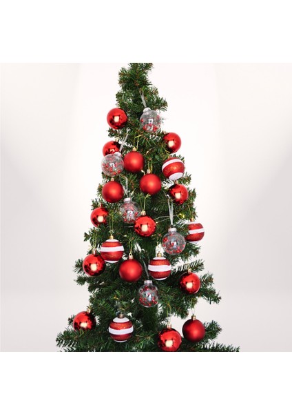 Yılbaşı Süsü Farklı Detaylı 25 Parça Kırmızı Renk Yılbaşı Ağaç Süsü fiyatları