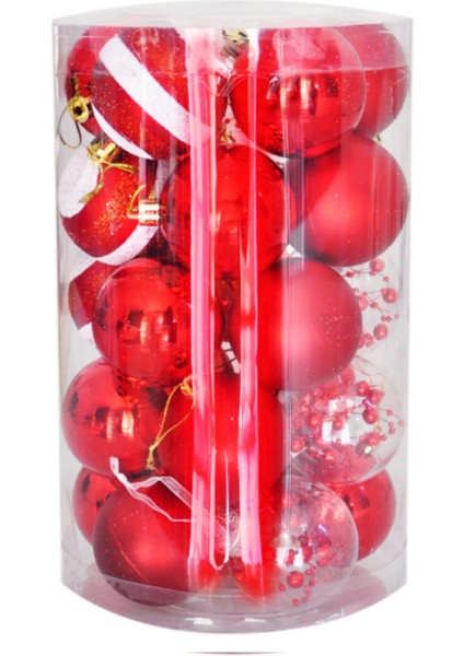 Yılbaşı Süsü Farklı Detaylı 25 Parça Kırmızı Renk Yılbaşı Ağaç Süsü modelleri