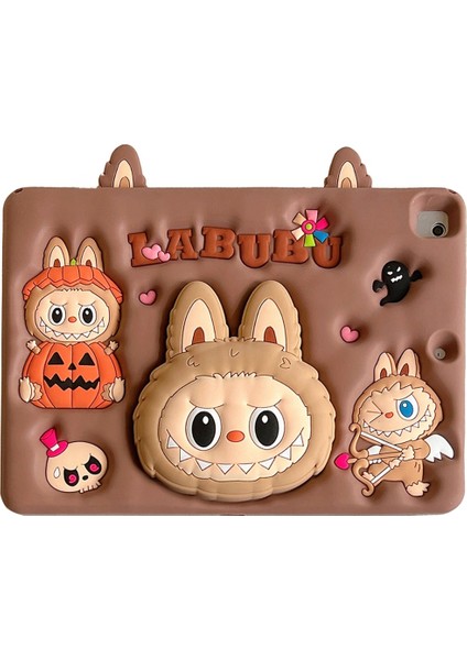 Ipad 11 (A16) 2025 Uyumlu Askılı Labubu Standlı Çocuklara Özel Sevimli Karakter Kılıf+Tablet Kalemi modelleri