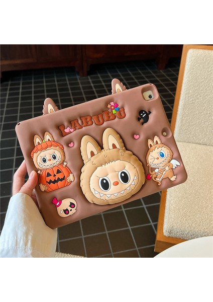 Ipad 11 (A16) 2025 Uyumlu Askılı Labubu Standlı Çocuklara Özel Sevimli Karakter Kılıf+Tablet Kalemi fırsatları
