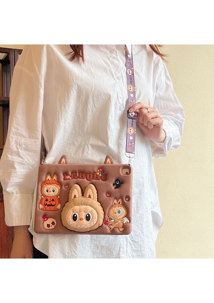 Ipad 11 (A16) 2025 Uyumlu Askılı Labubu Standlı Çocuklara Özel Sevimli Karakter Kılıf+Tablet Kalemi indirimleri