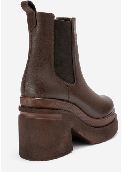 Emma Kahverengi Cilt Kadın Platform Topuklu Bot modelleri