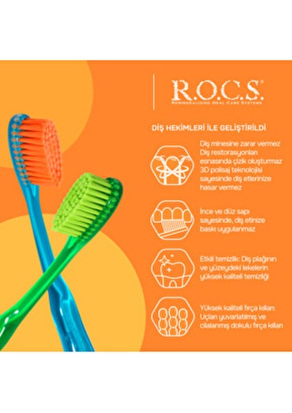 Junior Diş Fırçası Yeşil Yumuşak Kıllar ile 6-12 Yaş Arası Çocuklar İçin