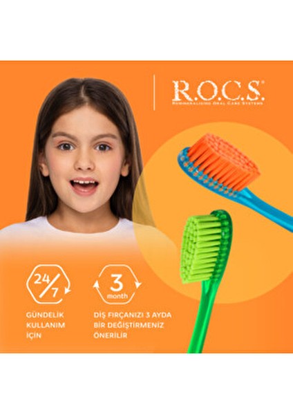 Junior Diş Fırçası Yeşil Yumuşak Kıllar ile 6-12 Yaş Arası Çocuklar İçin