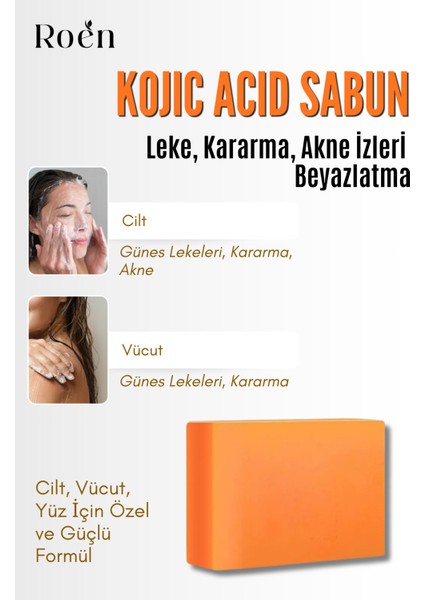 Doğal Kojik Asit Sabunu, Cilt Beyazlatıcı, Leke Giderme, Kararma, Akne, Güneş Lekeleri 110GR fiyatları