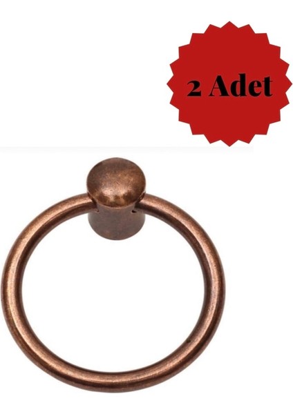 2'li Antik Bakır Halka Sarkaç Tekli Düğme Mobilya Mutfak Banyo Çekmece Kulp modelleri