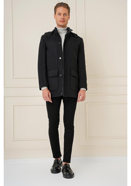 Ka 083 Slim Fit Siyah Spor Kaban