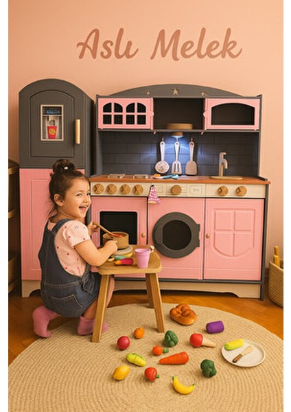Dekoratif Ahşap Mutfak ve Buzdolabı Eğitici Oyuncak 3 Yaş ve Üzeri İçin indirimleri