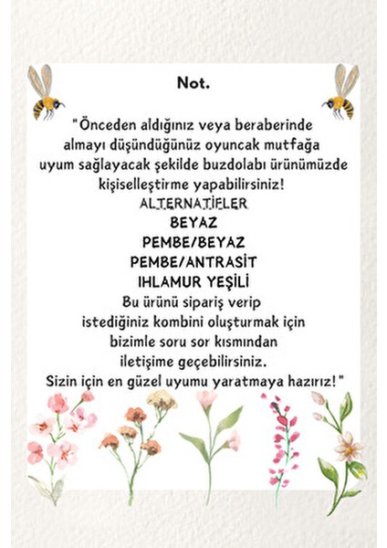 Eğitici Ahşap Buzdolabı Çocuk Gelişimine Destekleyici 3 Yaş Üstü