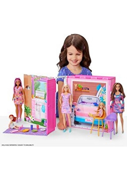 Portatif Evi Kız Çocuklar İçin Katlanabilir Oyun Seti Renkli Aksesuarlarla