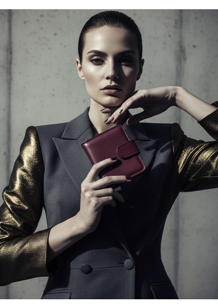 Deri Fermuarlı Küçük Kadın Cüzdanı