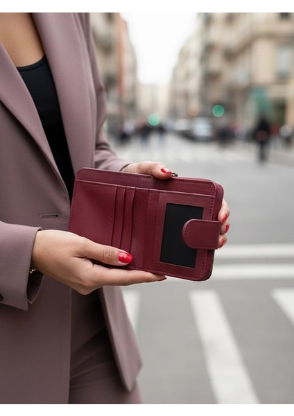 Deri Fermuarlı Küçük Kadın Cüzdanı modelleri