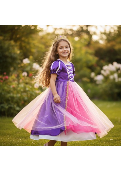 Rapunzel Kız Çocuk Kostümü