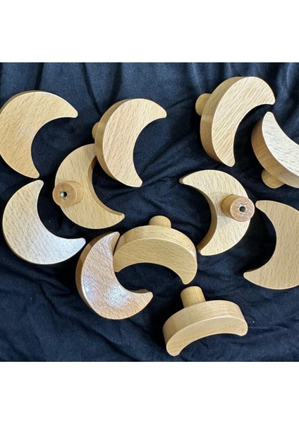 Vernikli Ahşap Ay Dolap Kulp Mobilya Çocuk Odası Kulbu - (5 Adet) fiyatları