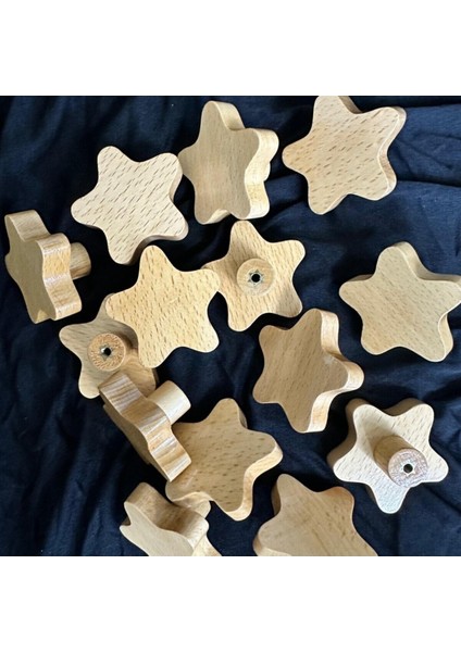 Vernikli Ahşap Yıldız Dolap Kulp Mobilya Çocuk Odası Kulbu - (5 Adet) fiyatları