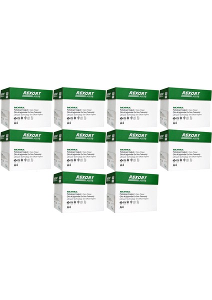 Rekort A4 80GR/M2 Fotokopi Kağıdı 25000 Adet (50PK*500)