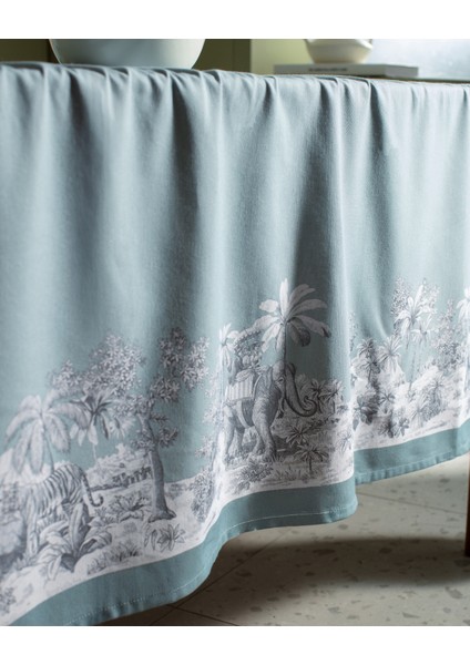 Ravage Polycotton Masa Örtüsü - Gri/Mint - 150x200 cm fiyatları