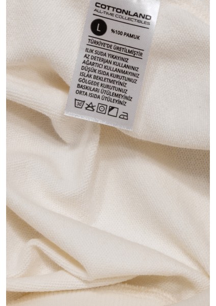Unisex Nolimits Üç Iplik Rahat Kesim O Yaka Baskılı Pamuk Sweatshirt Ekru
