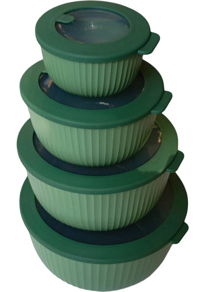 Sızdırmaz Kapaklı 4'lü Lüks Saklama Kabı Seti (Elegance Serisi) - 8.6 L