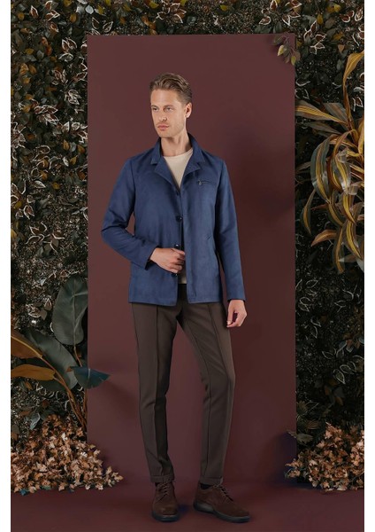Ka 080 Slim Fit Havacı Mavi Spor Kaban