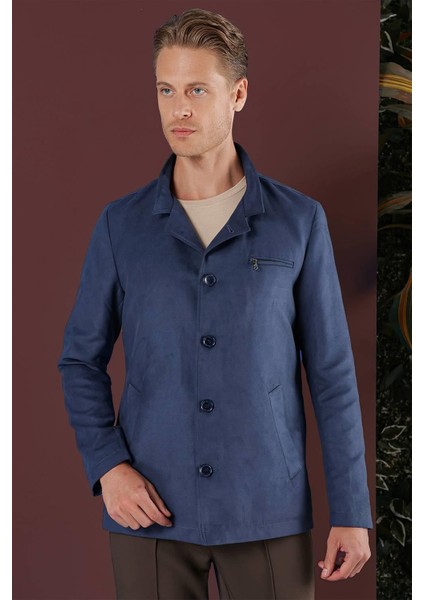 Ka 080 Slim Fit Havacı Mavi Spor Kaban