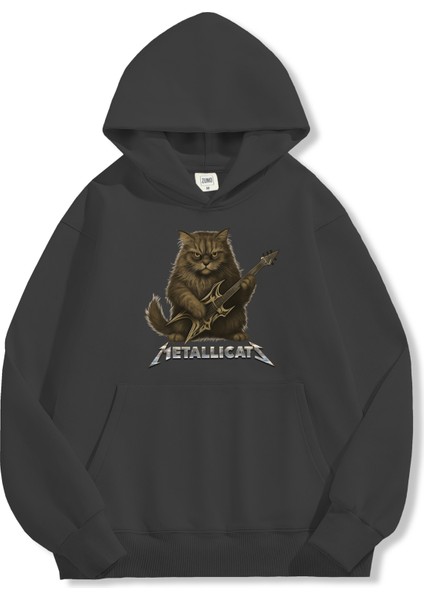 Unisex Sweatshirt Oversize Hoodie Metallica Cat