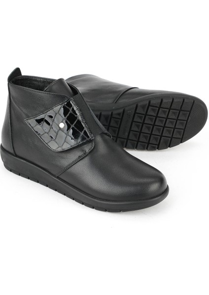 , Kadın Hakiki Deri Konfor Bot 1531022Z7551 Siyah fırsatları