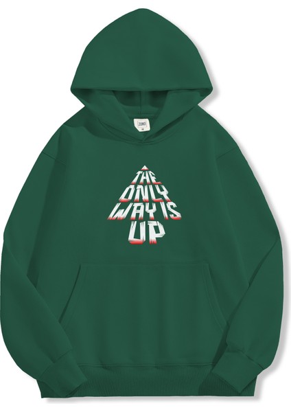 Unisex Sweatshirt Oversize Hoodie The Only Way Is Up
