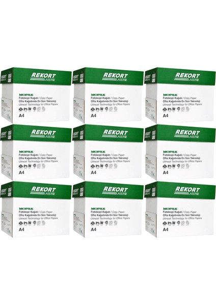 Rekort A4 80GR/M2 Fotokopi Kağıdı 22500 Adet (45PK*500)