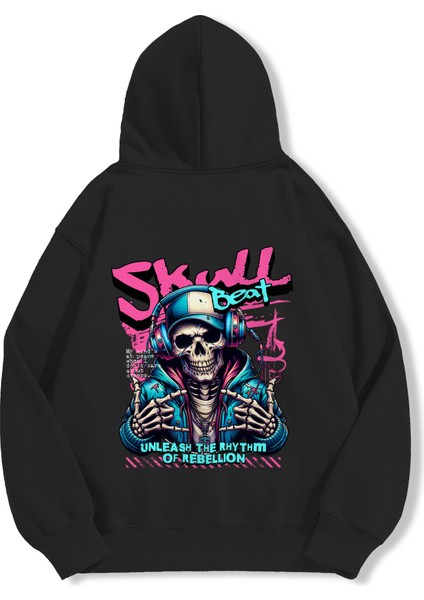 Unisex Sweatshirt Oversize Hoodie Skull Beat