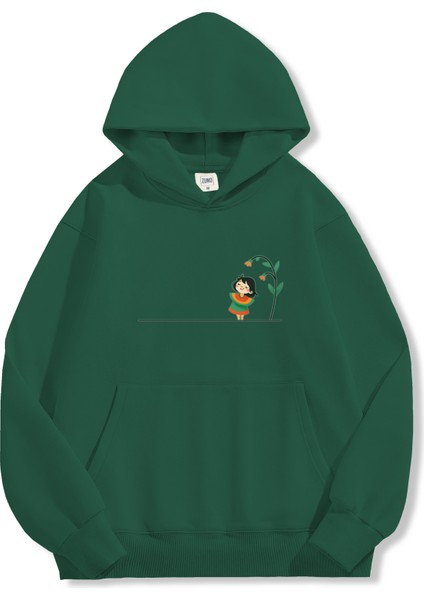 Unisex Sweatshirt Oversize Hoodie Flower Girl