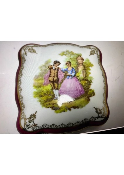 10,5 cm x 10,5 cm Ölçülerinde Fransız Limoges Bonboniyer indirimleri