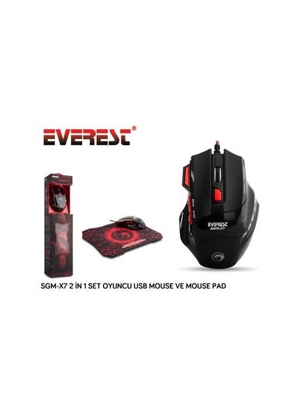 SGM-X7 Kablolu Oyuncu Mouse ve Mouse Pad