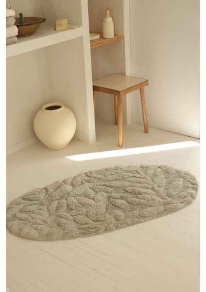 Allesi Tekli Banyo Paspası %100 Pamuk 65X115 Yeşil