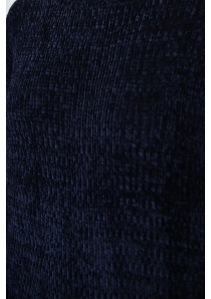 Bisiklet Yaka Şönil Kazak Indigo fırsatları