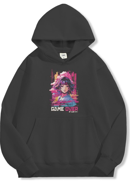 Unisex Sweatshirt Oversize Hoodie Game Over Girl